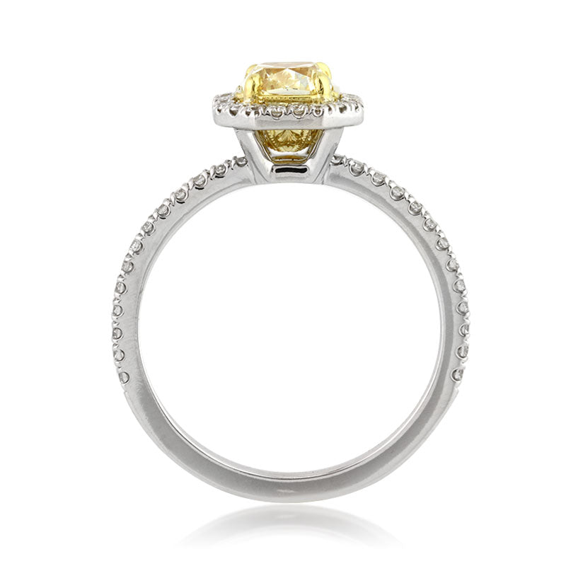 1.17ct Fancy Light Yellow Radiant Cut Diamond Engagement Ring