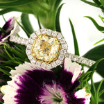1.17ct Fancy Light Yellow Radiant Cut Diamond Engagement Ring