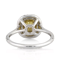 1.54ct Fancy Intense Yellow Cushion Cut Diamond Engagement Ring