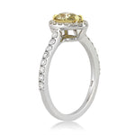 1.09ct Fancy Light Brown Green Yellow Pear Shaped Diamond Engagement Ring