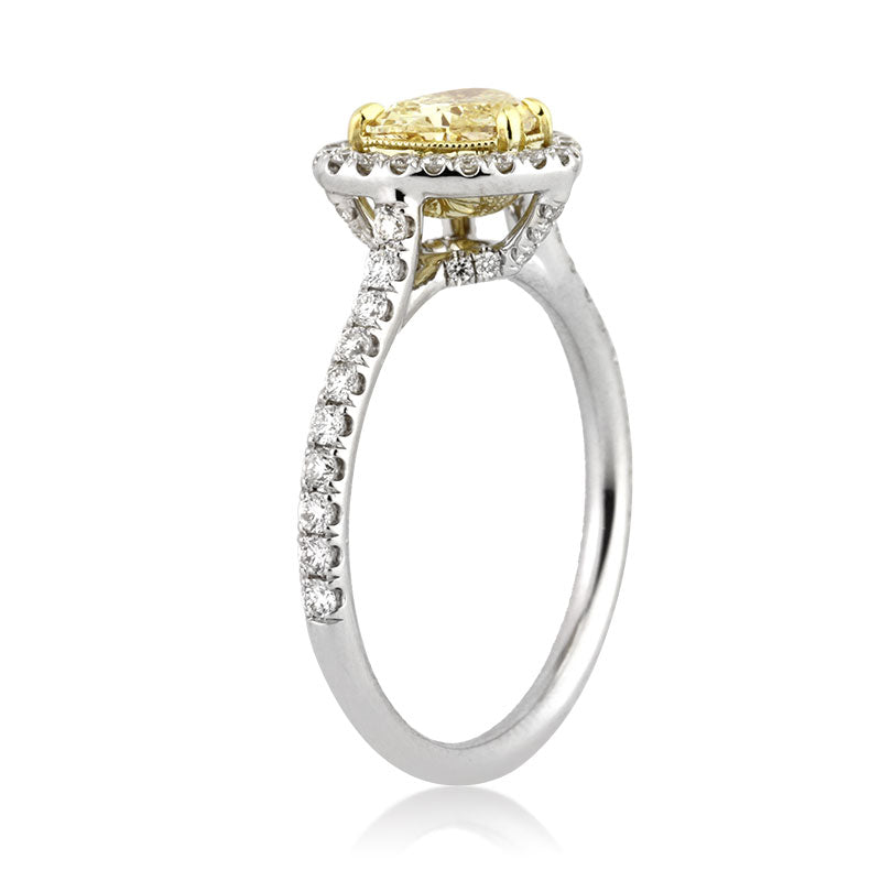 1.21ct Fancy Light Yellow Heart Shaped Diamond Engagement Ring