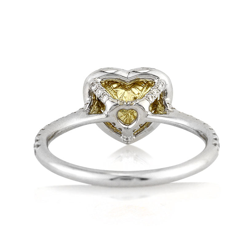 1.21ct Fancy Light Yellow Heart Shaped Diamond Engagement Ring