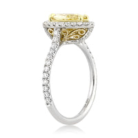1.71ct Fancy Intense Yellow Pear Shaped Diamond Engagement Ring