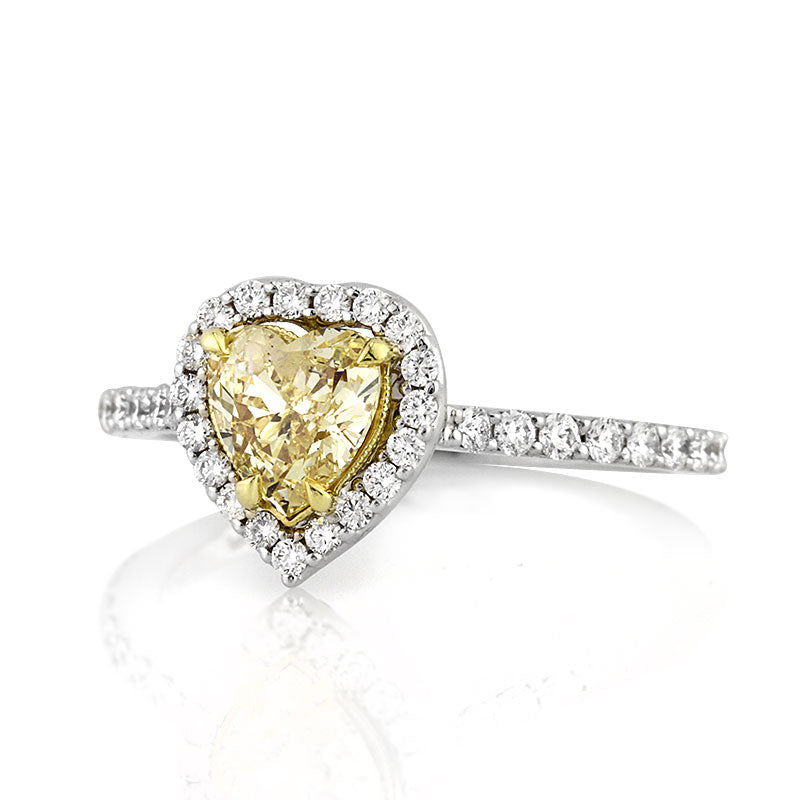 1.22ct Fancy Yellow Heart Shaped Diamond Engagement Ring