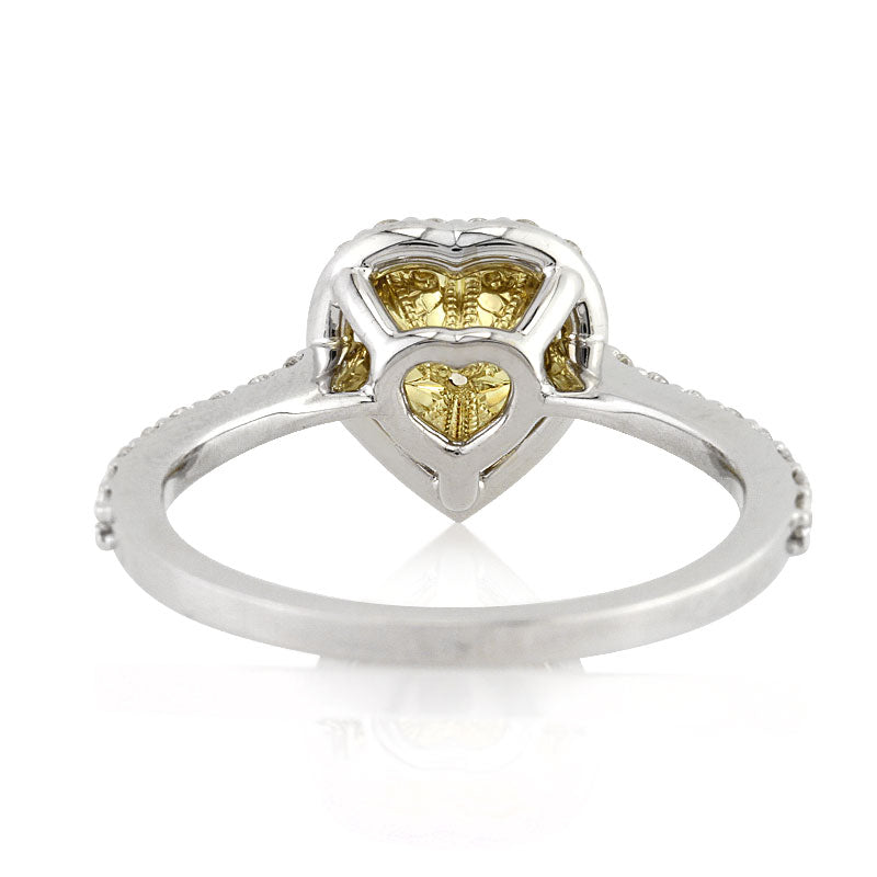 1.22ct Fancy Yellow Heart Shaped Diamond Engagement Ring