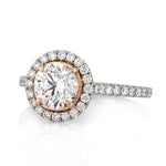 1.74ct Fancy Faint Pink Round Brilliant Cut Diamond Engagement Ring