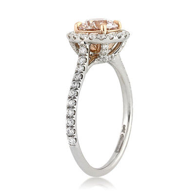 1.74ct Fancy Faint Pink Round Brilliant Cut Diamond Engagement Ring