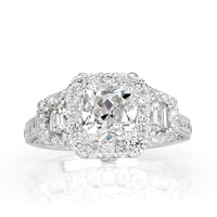 3.24ct Old Mine Cut Diamond Engagement Ring