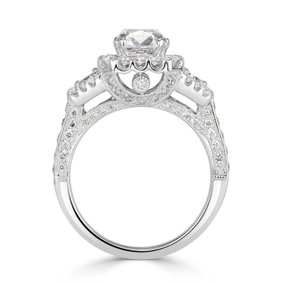 3.24ct Old Mine Cut Diamond Engagement Ring