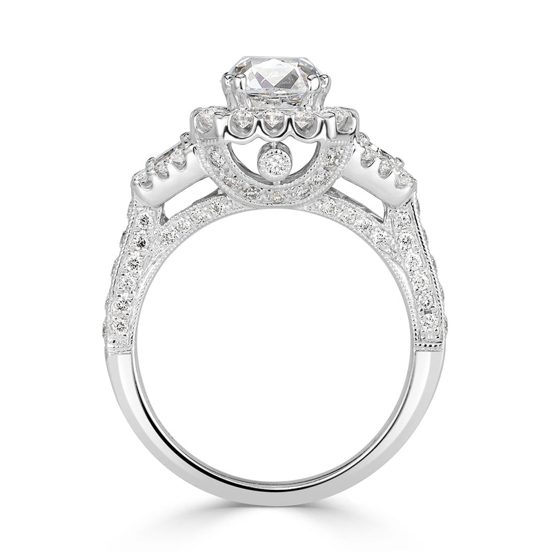 3.24ct Old Mine Cut Diamond Engagement Ring