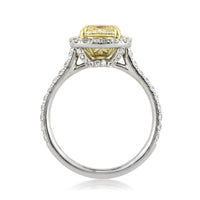 2.72ct Fancy Yellow Cushion Cut Diamond Engagement Ring