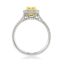 1.26ct Fancy Intense Yellow Radiant Cut Diamond Engagement Ring