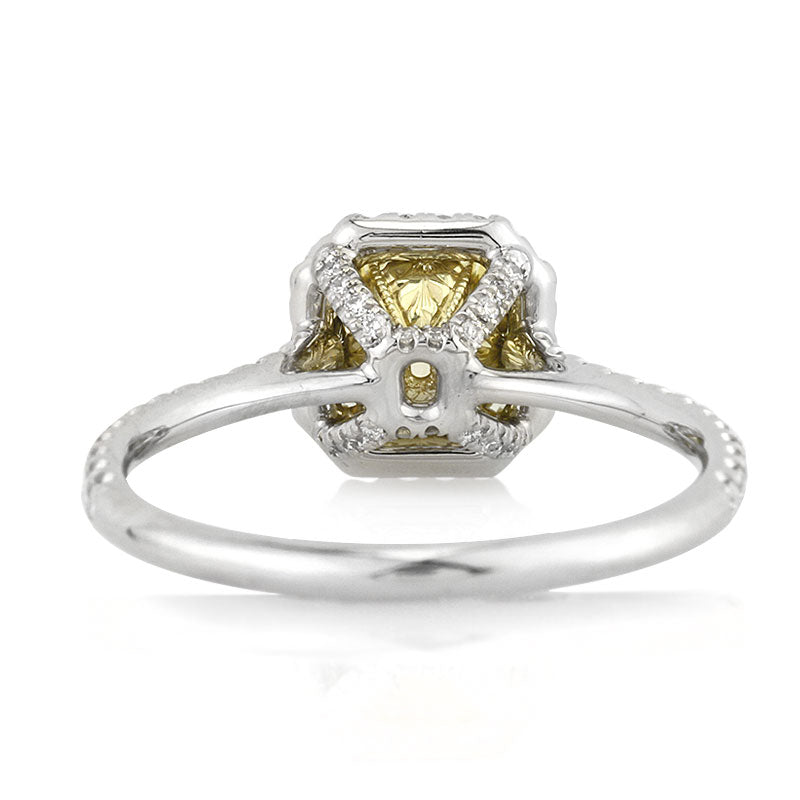 1.26ct Fancy Intense Yellow Radiant Cut Diamond Engagement Ring