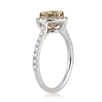 1.57ct Fancy Light Brown Yellow Heart Shaped Diamond Engagement Ring