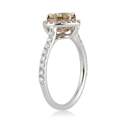 1.57ct Fancy Light Brown Yellow Heart Shaped Diamond Engagement Ring