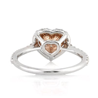1.57ct Fancy Light Brown Yellow Heart Shaped Diamond Engagement Ring