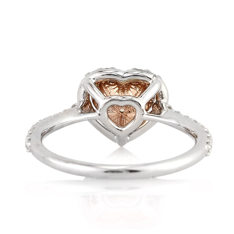 1.57ct Fancy Light Brown Yellow Heart Shaped Diamond Engagement Ring