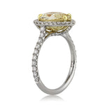 3.09ct Fancy Yellow Pear Shaped Diamond Engagement Ring