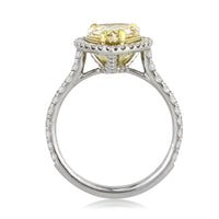 3.09ct Fancy Yellow Pear Shaped Diamond Engagement Ring