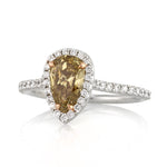 1.50ct Fancy Brown Yellow Pear Shaped Diamond Engagement Ring