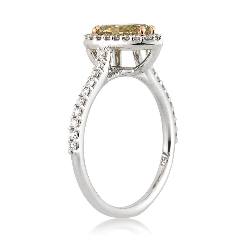 1.50ct Fancy Brown Yellow Pear Shaped Diamond Engagement Ring
