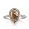 1.51ct Fancy Light Brown Yellow Pear Shaped Diamond Engagement Ring