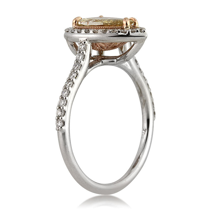 1.51ct Fancy Light Brown Yellow Pear Shaped Diamond Engagement Ring