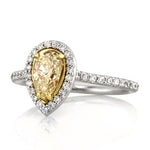 1.51ct Fancy Light Yellow Pear Shaped Diamond Engagement Ring