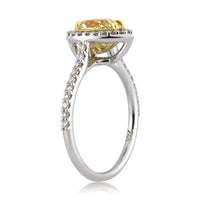 1.51ct Fancy Light Yellow Pear Shaped Diamond Engagement Ring