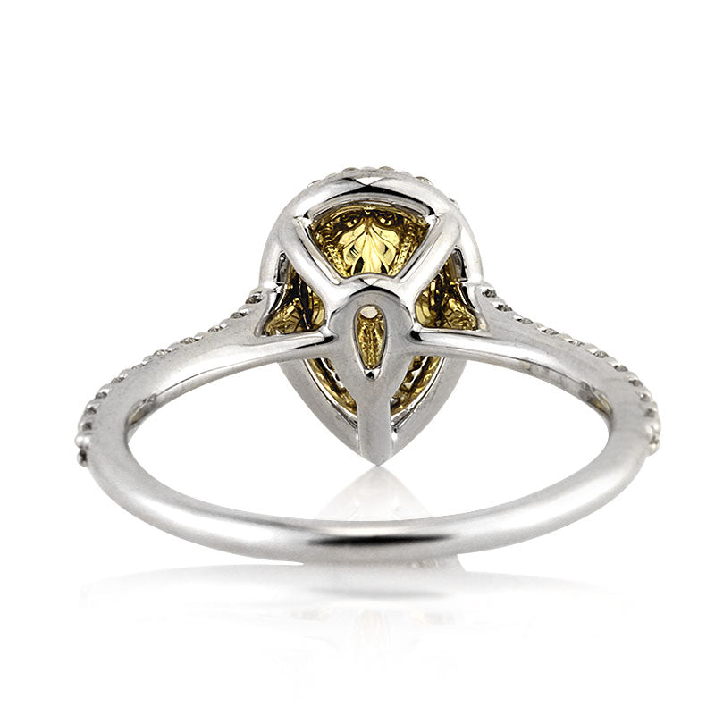 1.51ct Fancy Light Yellow Pear Shaped Diamond Engagement Ring