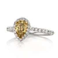 1.55ct Fancy Brown Yellow Pear Shaped Diamond Engagement Ring