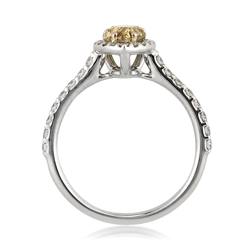 1.55ct Fancy Brown Yellow Pear Shaped Diamond Engagement Ring