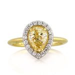 1.73ct Fancy Light Yellow Pear Shaped Diamond Engagement Ring