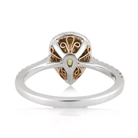1.45ct Fancy Dark Brown Green Yellow Pear Shaped Diamond Engagement Ring