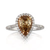 1.52ct Fancy Brown Yellow Pear Shaped Diamond Engagement Ring