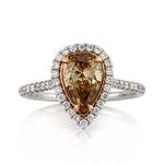 1.52ct Fancy Brown Yellow Pear Shaped Diamond Engagement Ring