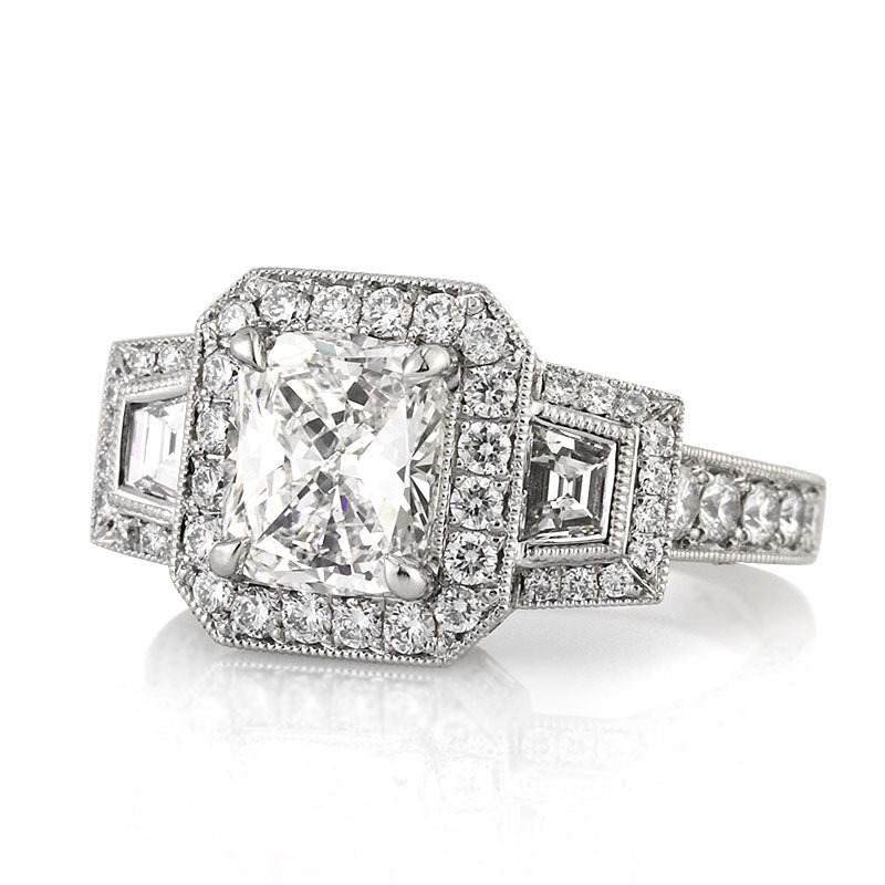 3.14ct Cushion Cut Diamond Engagement Ring