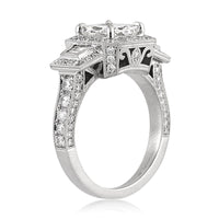 3.14ct Cushion Cut Diamond Engagement Ring
