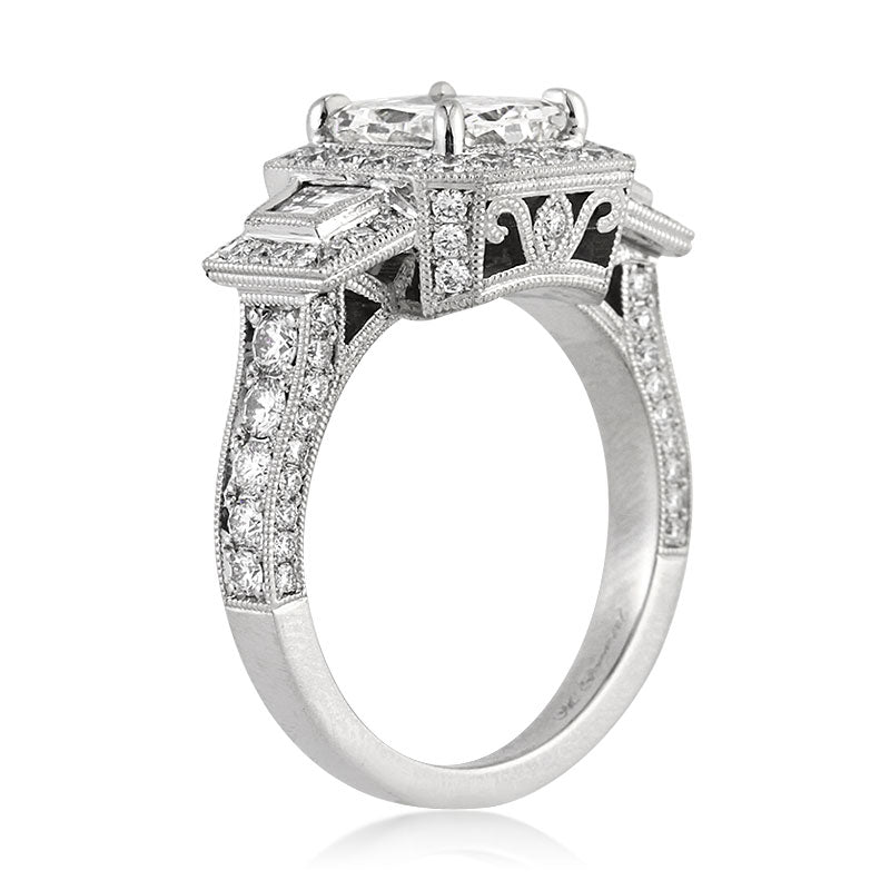 3.14ct Cushion Cut Diamond Engagement Ring