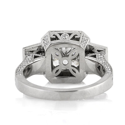 3.14ct Cushion Cut Diamond Engagement Ring