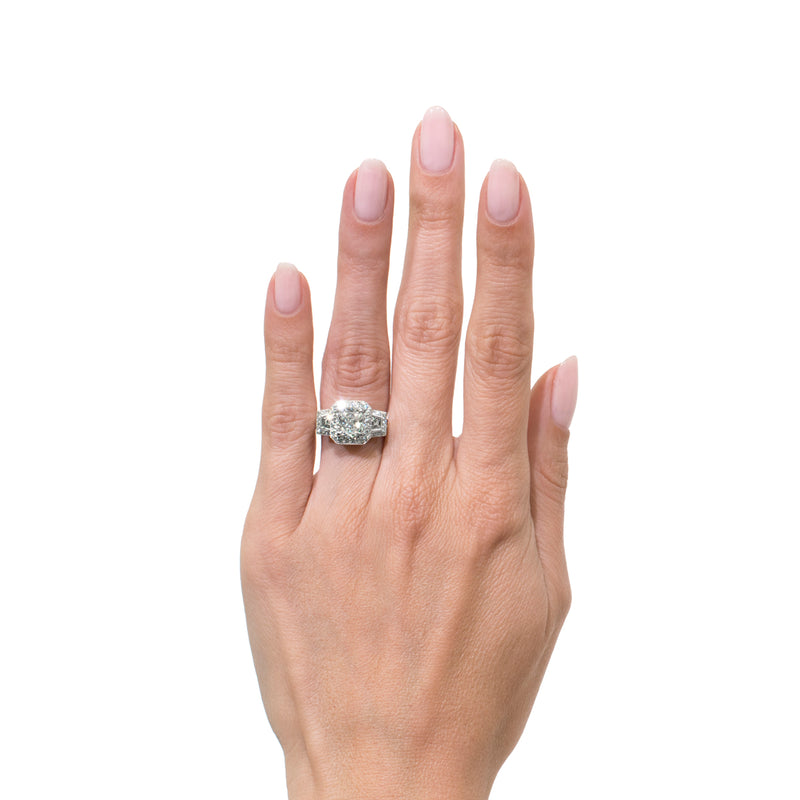 3.14ct Cushion Cut Diamond Engagement Ring
