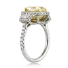4.93ct Fancy Light Yellow Cushion Cut Diamond Engagement Ring