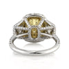 4.93ct Fancy Light Yellow Cushion Cut Diamond Engagement Ring