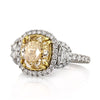 4.51ct Fancy Light Yellow Cushion Cut Diamond Engagement Ring