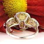 4.90ct Fancy Light Yellow Cushion Cut Diamond Engagement Ring
