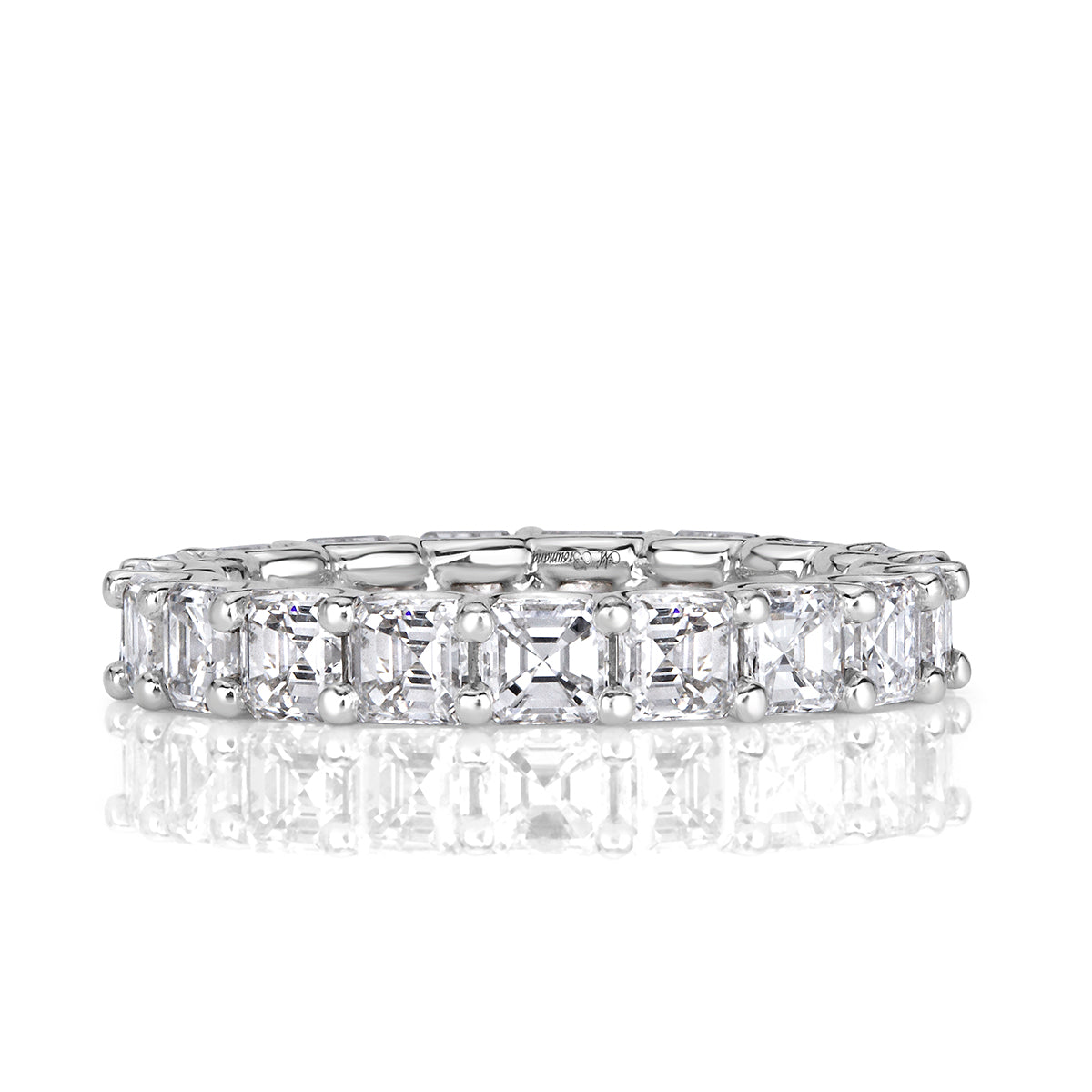 3.65ct Asscher Cut Diamond Eternity Band in Platinum