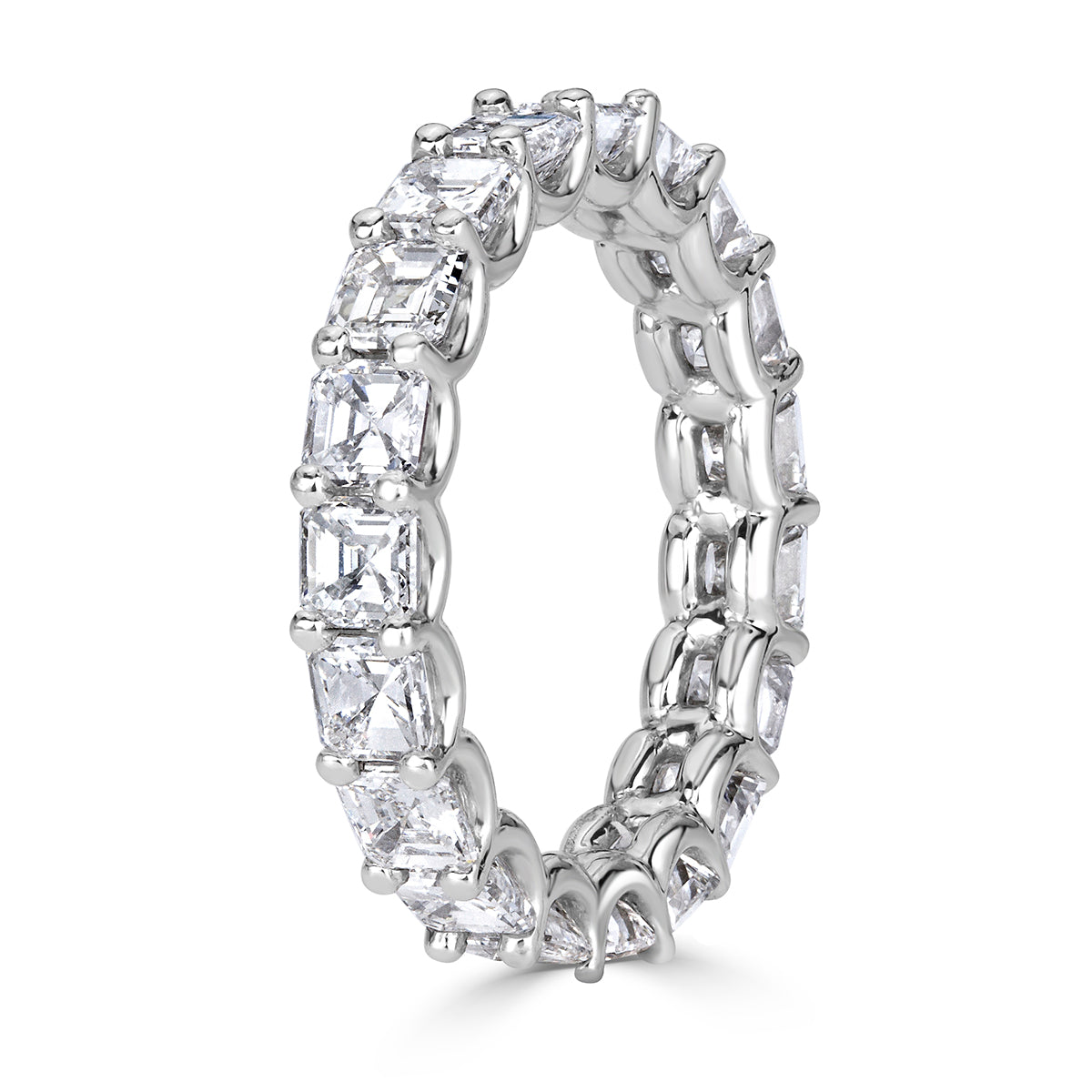 3.65ct Asscher Cut Diamond Eternity Band in Platinum