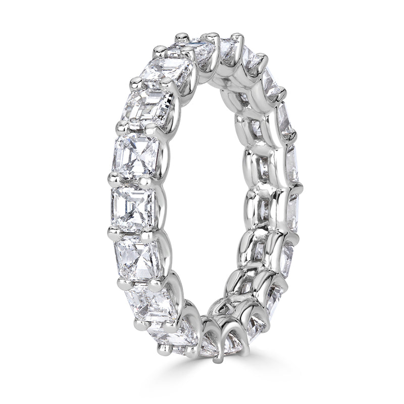 3.65ct Asscher Cut Diamond Eternity Band in Platinum