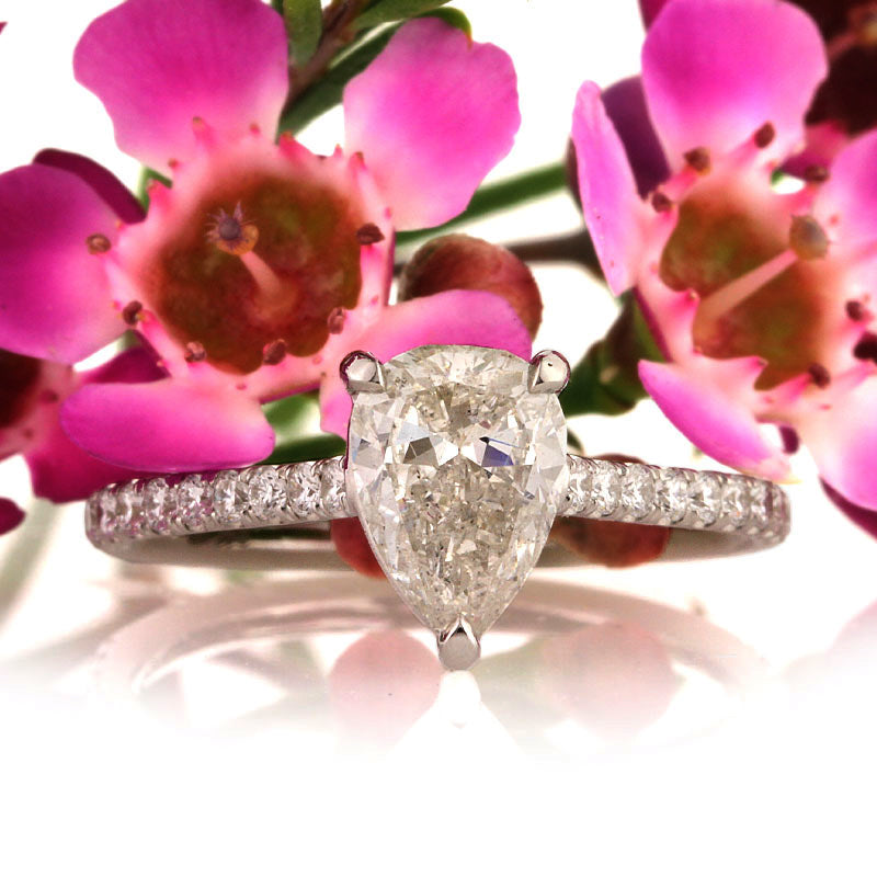 1.58ct Pear Shaped Diamond Engagement Ring
