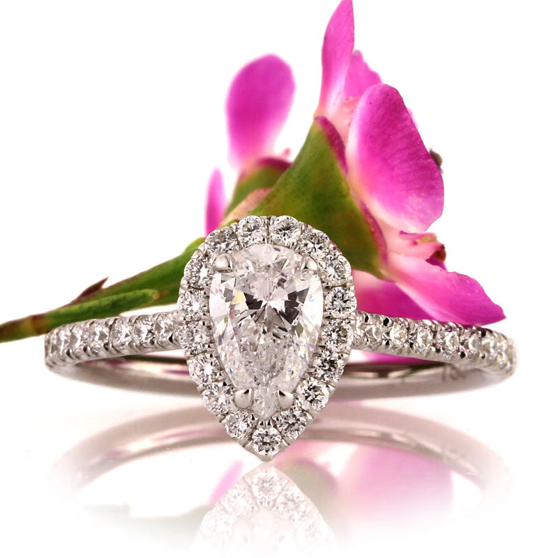 1.11ct Pear Shaped Diamond Engagement Ring